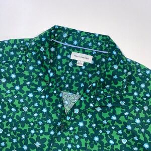 Free‎ Assembly Green Floral Short Sleeve Button Down Shirt Mens Large